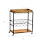 Homeroots Brown and Black Metal And Solid Wood Rolling Bar Cart With Wine Storage 402564 - alternate 2