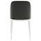 Leisuremod Tule Dining Side Chair with Leather Seat and White Powder-Coated Steel Frame, Black/White TWCBL18W - alternate 2