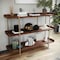 Martha Stewart Emmett 3 Shelf 35in.H Storage Display Unit Bookcase w/Polished Brss Metal Frame in Walnut Wood Grain JN-2542B3-BR-GLD-MS - alternate 1