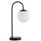 Jonathan Y Arco 18.25" Minimalist Mid-Century Arched Metal/Glass LED Table Lamp with Frosted Globe Shade, Black JYL6010A - alternate 2