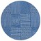 Homeroots 8' Navy Blue And Ivory Round Geometric Washable Indoor Outdoor Area Rug 596952 - alternate 2
