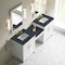 James Martin Vanities Bellshire 84" Dual Vanity Set w/24" Make-Up Counter, Bright White w/3 cm Charcoal Soapstone Sileston 660-VMC84-BW-3CSP - alternate 2
