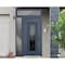 Vdomdoors Steel Door Ballucio 6044 Gray Graphite Side and Top Exterior Window Stainless Inserts Single Modern BALLUCIO6044EXD-GRE-W36+12xH80+16-LH-I - alternate 2