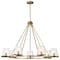 Nuvo Valentine, 7 Light Chandelier, Vintage Brass Finish, Hammered Glass 60/8269 - alternate 2