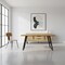 Homeroots 66" Oak and Gray Wood and Iron Frame Base Dining Table 640693 - alternate 2