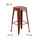 Flash Furniture 4 "H Backless Distressed Red Metal Barstool, PK4 4-ET-BT3503-30-RD-GG - alternate 2