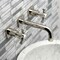 Kingston Brass Double-Handle Wall Mount Bathroom Faucet, Polished Nickel KS6126NX - alternate 2