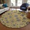 Homeroots 8' Yellow Gray And Charcoal Round Oriental Washable Indoor Outdoor Area Rug 582082 - alternate 2