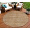 Homeroots 8' Terra Cotta Copper And Gray Round Southwestern Washable Indoor Outdoor Area Rug 615988 - alternate 1