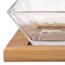 Homeroots Four Piece Clear And Natural Crystal And Solid Wood Condiment Server 375724 - alternate 2