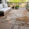 Homeroots 8' X 10' Terra Cotta Gray And Silver Abstract Washable Indoor Outdoor Area Rug 582185 - alternate 2