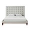 Homeroots Beige Solid Wood King Tufted Upholstered Linen Bed 544759 - alternate 2
