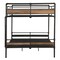 Homeroots 83" X 65" X 68" Sandy Black  Dark Bronze Handbrushed Queen Over Queen Bunk Bed 286143 - alternate 2