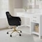 Martha Stewart Rayna Upholstered Office Chair in Black/Polished Brass CH-220921-6-BK-GLD-MS - alternate 2