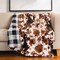 Homeroots 50" X 60" Brown and White Velvet Quilted Animal Print Plush Throw Blanket 535294 - alternate 2