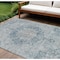 Homeroots 9' X 12' Blue Floral Medallion Washable Indoor Outdoor Area Rug 607900 - alternate 1