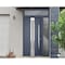 Vdomdoors Steel Door Deux 1717 Gray Graphite Sidelight and Transom Window Stainless Inserts Single Modern Pai DEUX1717EXD-GRE-W36+12 x H80+16-Left-hand Inswing - alternate 1