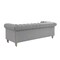 Homeroots 92" Light Gray Linen Chesterfield Wood Sofa 543991 - alternate 2