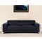 Homeroots 89" Black Italian Leather Sofa With Silver Legs 476515 - alternate 2