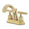 Kingston Brass Knurled Double-Handle 4" Centerset Bathroom Faucet with Brass Pop-Up, Polished Brass KS8612KNL - alternate 1