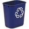 Rubbermaid Commercial 3.25 gal Rectangular 13 QT Standard Deskside Recycling Wastebasket, Blue, Resin RCP295573BE - alternate 2