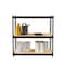 Space Solutions 1000 Riveted Steel Shelving 3-Shelf Unit, 12D x 30W x 30H, Black 22539 - alternate 2