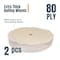Powertec 6" Extra Thick Spiral Sewn Buffing Wheel, Cotton (80 Ply) with 1/2" Arbor Hole, 2PK 71630 - alternate 2
