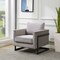 Leisuremod Lincoln Velvet Accent Armchair with Black Frame, Light Grey LAB31LGR - alternate 2