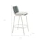 Homeroots Set of Two White and Green Woven Back And Aluminum Counter Height Bar Chairs, 2PK 668807 - alternate 2