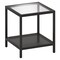 Homeroots 22" Black And Clear Glass And Steel Square End Table With Shelf 544182 - alternate 2