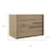 Homeroots 40" Natural Wood Floating Bathroom Vanity With White Sink And Two Drawers 624110 - alternate 2