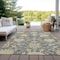 Homeroots 9' X 12' Gray Ivory And Green Floral Washable Indoor Outdoor Area Rug 605209 - alternate 2