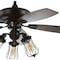 Jonathan Y Lucas 52" Caged 3-Light Metal/Wood LED Ceiling Fan, Black JYL9601A - alternate 2