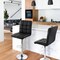 Elama 2 Piece Square Tufted Faux Leather Adjustable Bar Stool in Black with Chrome Base ELM-708-BLK - alternate 2