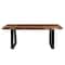 Homeroots 80" Dark Brown And Black Solid Wood And Metal Sled Base Dining Table 521823 - alternate 2