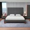 Homeroots Gray Solid Wood Queen Tufted Upholstered Linen Bed 544763 - alternate 2