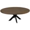 Homeroots 72" Gray Beige And Black Solid Wood And Iron Round Dining Table 488679 - alternate 1