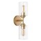 Jonathan Y Giles 16" 2-Light Farmhouse Industrial Iron Cylinder LED Sconce, Brass Gold/Clear JYL9548B - alternate 2