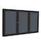 Ghent 3 Door Enclosed Fabric Bulletin Board, Bronze Aluminum Frame, 3'H x 6'W, Gray PB33672F-91 - alternate 1