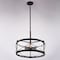 Vaxcel Harrison 4-Light Drum Pendant Light, Matte Black, Clear Seeded Glass, 20-In. Wide P0468 - alternate 2
