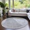 Homeroots 8' Gray Silver And Ivory Round Abstract Washable Indoor Outdoor Area Rug 587598 - alternate 2