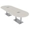 Skutchi Designs Racetrack Conference Table With Power, 48 in W, 120 in L, Ivory HAR-RAC-48X120-DOU-K458-ESIL - alternate 1
