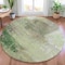 Homeroots 8' Artichoke Green And Ivory Round Abstract Washable Indoor Outdoor Area Rug 632019 - alternate 2