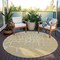 Homeroots 8' Gold And Beige Round Abstract Washable Indoor Outdoor Area Rug 601124 - alternate 2
