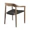 Homeroots Set of Two 22" Black and Natural Wood Solid Wood Outdoor Dining Chair, 2PK 490256 - alternate 2