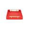 Homeroots 16" Red Wood and Vinyl Faux Shagreen Handmade Serving Tray With Handles 571242 - alternate 2