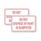 Signmission Do Not Dispose Of Paint In Dumpster, 12'' X 18'' 2 Signs, Heavy Gauge Aluminum, 2PK A-1218-2PACK-25254 - alternate 1