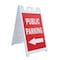 Signmission Public Parking With Arrow, A-Frame & 2 Decals Installed, Heavy-Duty Plastic Frame SBHD-D-2436-Public Parking With Arrow - alternate 1