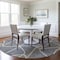 Homeroots 8' Gray And Ivory Round Geometric Washable Indoor Outdoor Area Rug 612877 - alternate 3