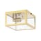 Jonathan Y Grayson 8" 1-Light Farmhouse Industrial Square Iron/Glass Case LED Flush Mount, Brass Gold JYL9553C - alternate 2